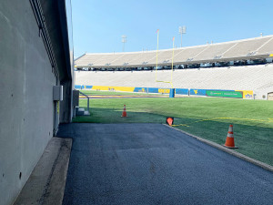 WVU football asphalt in the stadium tunnel by Parrotta Paving